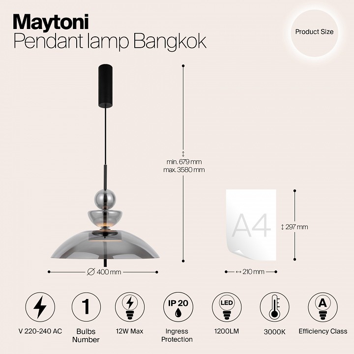 Подвесной светильник maytoni bangkok mod185pl-l6b3k6