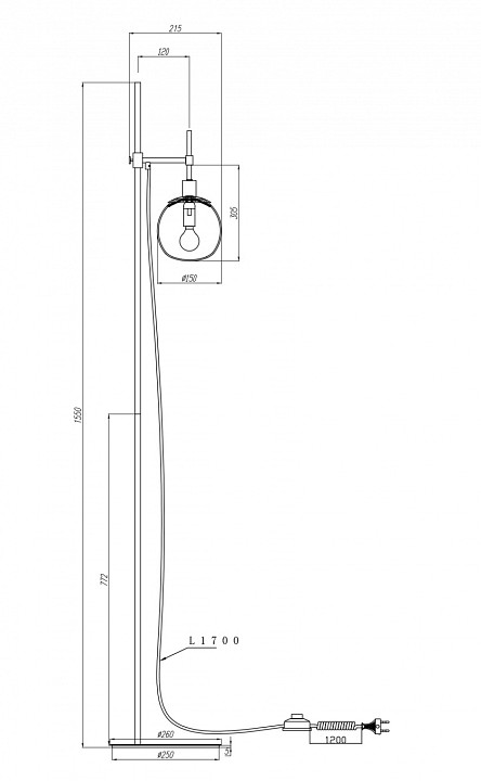 Торшер maytoni erich mod221-fl-01-n
