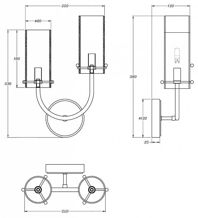 Бра maytoni arco mod223wl-02bs1