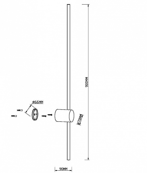 Бра maytoni light stick mod237wl-l11b3k