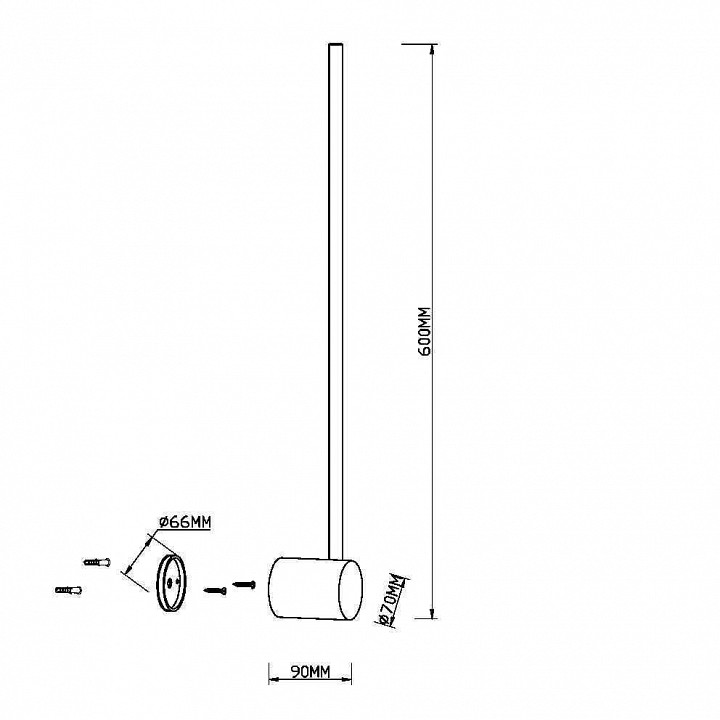 Бра maytoni light stick mod237wl-l6b3k