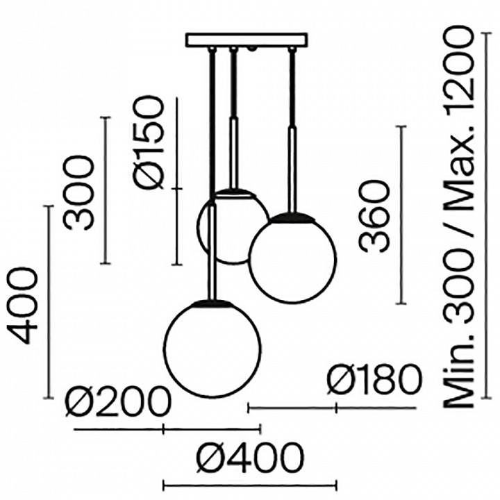 Подвесной светильник maytoni basic form mod321pl-03w