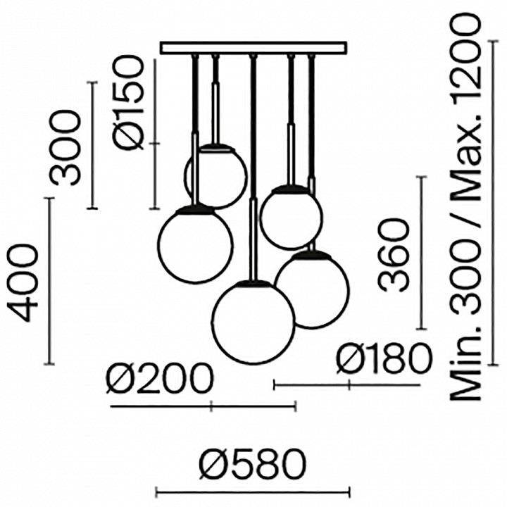 Подвесной светильник maytoni basic form mod321pl-05b