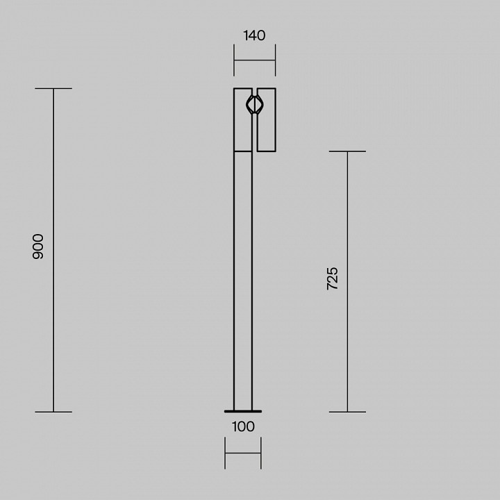 Наземный низкий светильник maytoni torq o494fl-l10b3k
