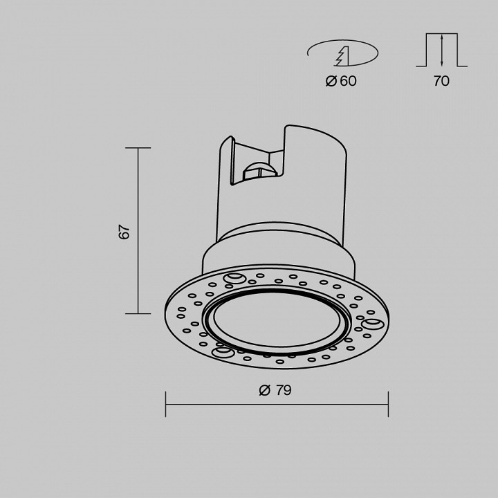 Встраиваемый светильник maytoni grit o501dl-l5b3k