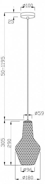 Подвесной светильник maytoni tommy p054pl-01b1
