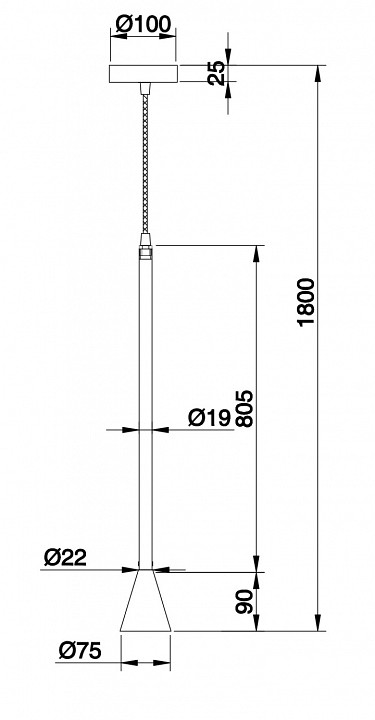 Подвесной светильник maytoni arrow p064pl-01b