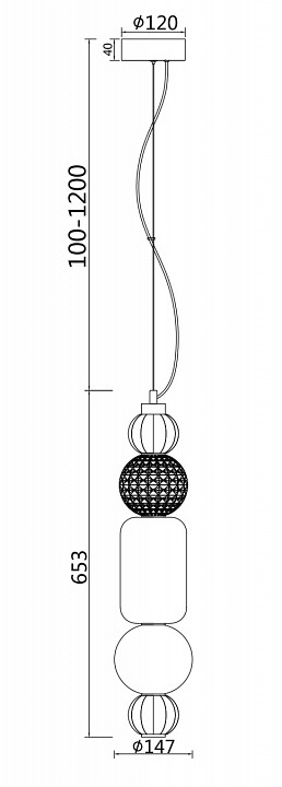 Подвесной светильник maytoni collar p069pl-l35ch3k