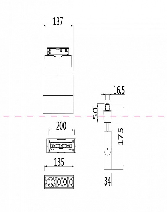 Светильник на штанге maytoni points tr015-2-10w3k-b