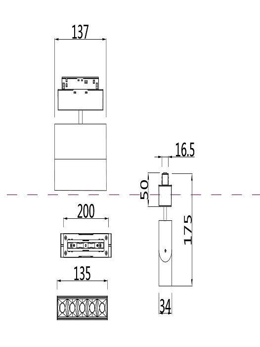 Светильник на штанге maytoni points tr015-2-10w4k-w