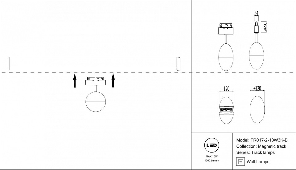 Светильник на штанге maytoni kiat tr017-2-10w3k-b
