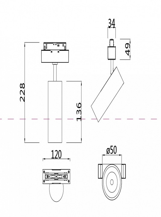 Светильник на штанге maytoni focus led tr019-2-10w3k-w