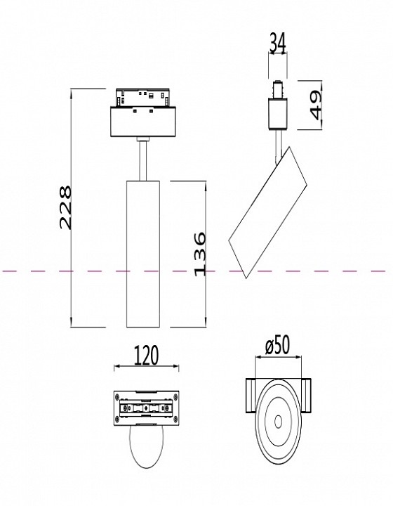Светильник на штанге maytoni focus led tr019-2-10w4k-mg