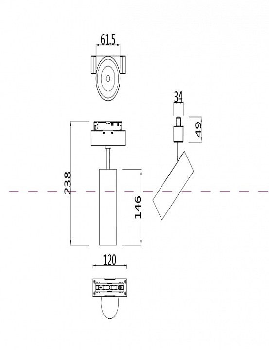 Светильник на штанге maytoni focus led tr019-2-15w3k-b