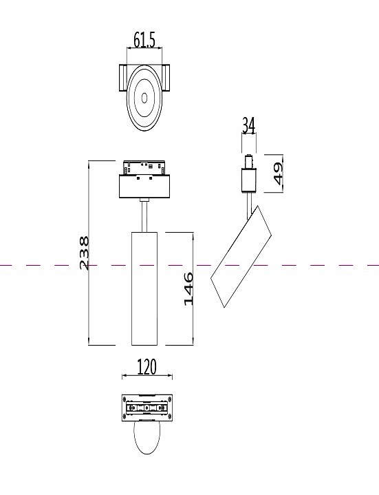 Светильник на штанге maytoni focus led tr019-2-15w3k-w