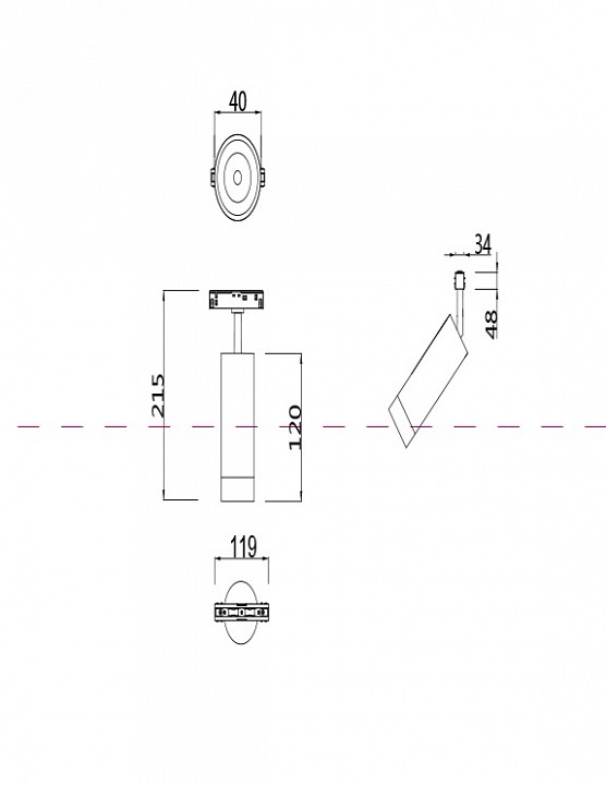 Светильник на штанге maytoni focus led tr019-2-7w3k-w