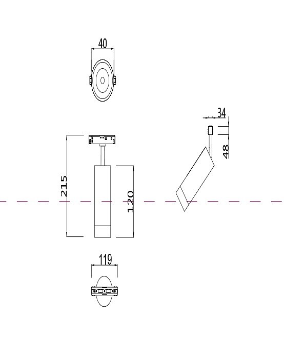 Светильник на штанге maytoni focus led tr019-2-7w4k-w