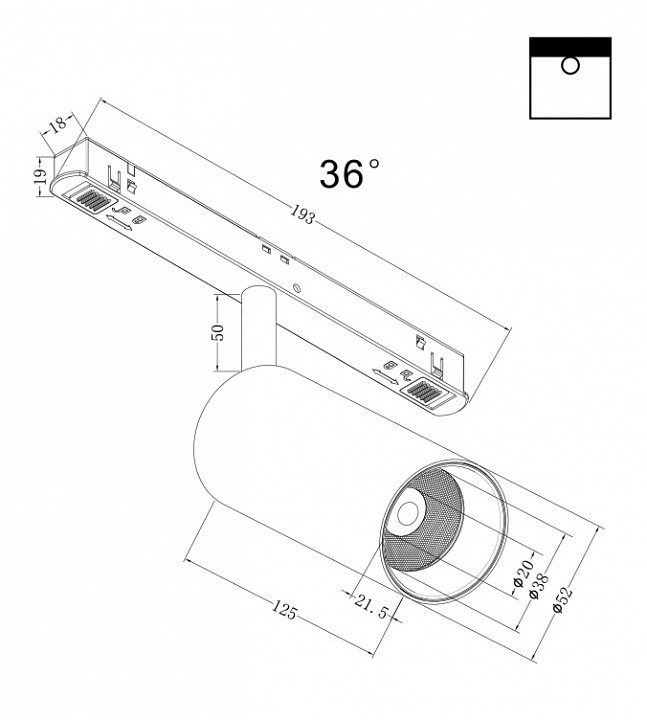 Светильник на штанге maytoni focus led tr032-2-12w4k-m-b