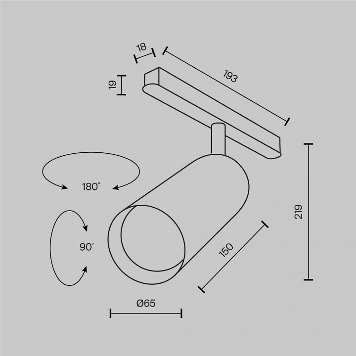 Светильник на штанге maytoni focus led tr032-2-20w2.7k-m-b