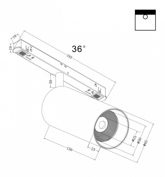 Светильник на штанге maytoni focus led tr032-2-20w3k-m-b