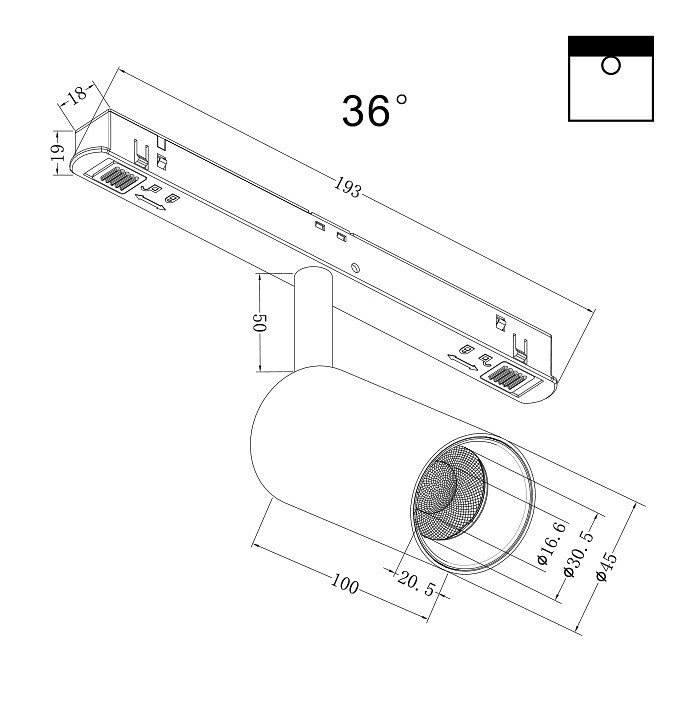 Светильник на штанге maytoni focus led tr032-2-5w3k-m-b