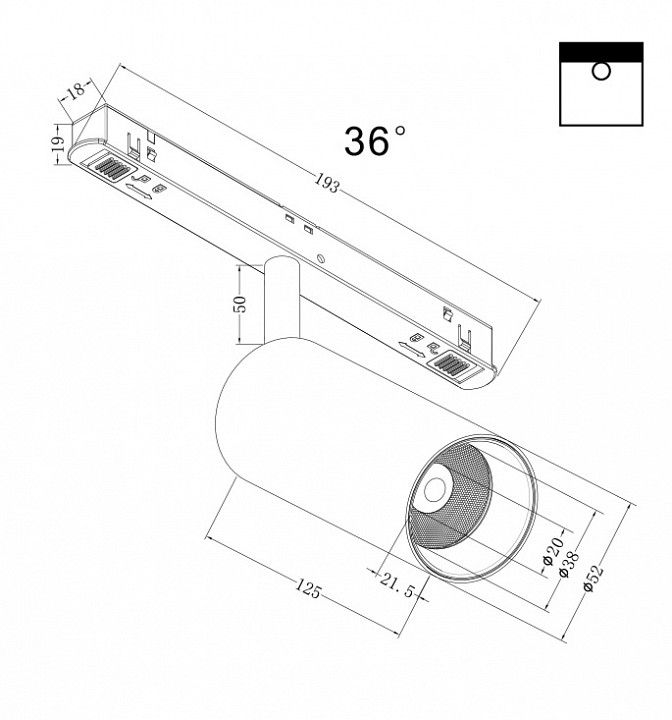 Светильник на штанге maytoni focus led tr032-4-12w3k-m-ds-b