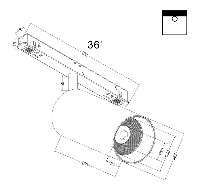 Светильник на штанге maytoni focus led tr032-4-20w3k-m-ds-b
