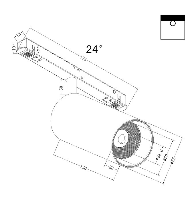 Светильник на штанге maytoni focus led tr032-4-20w3k-s-ds-b
