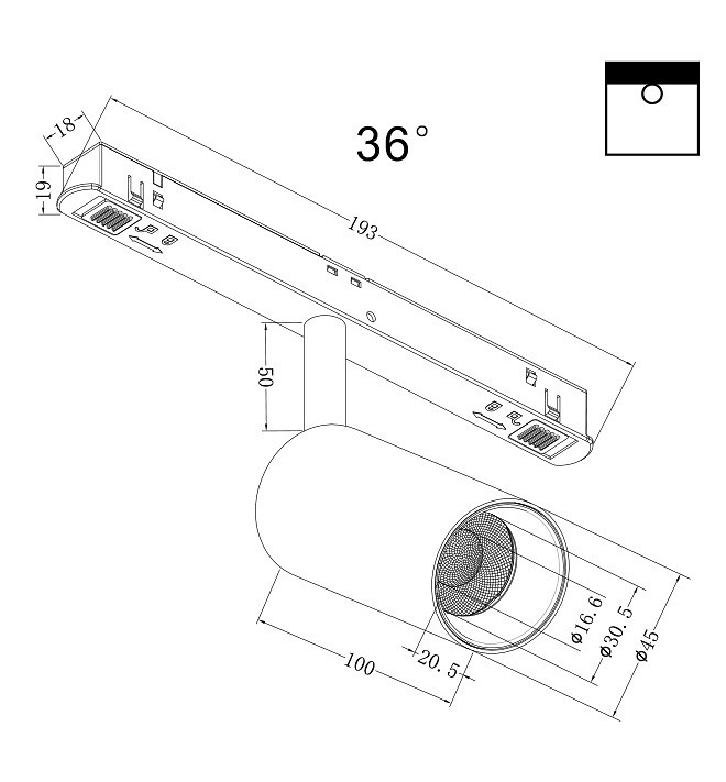 Светильник на штанге maytoni focus led tr032-4-5w3k-m-ds-b