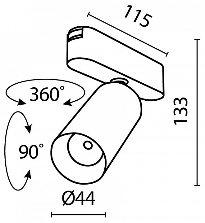 Светильник на штанге maytoni focus led tr103-1-12w3k-m-b