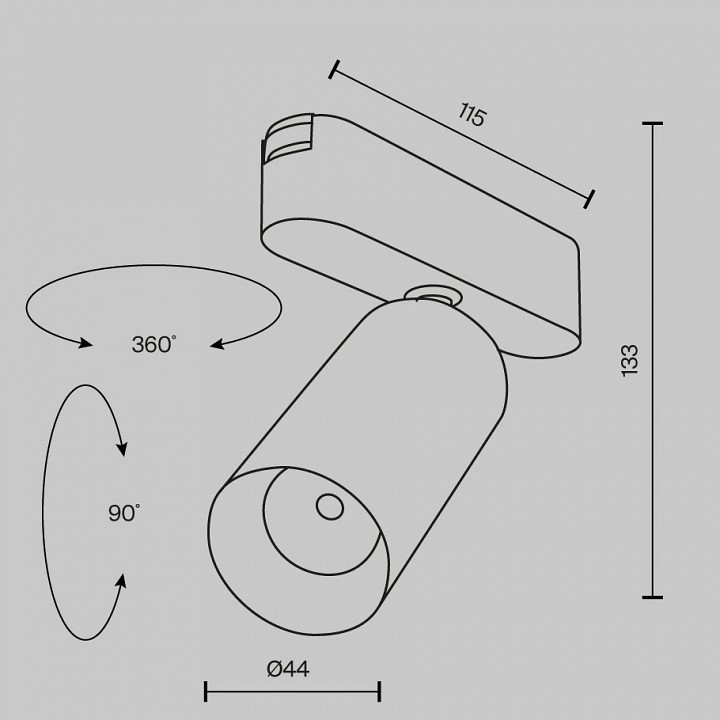 Светильник на штанге maytoni focus led tr103-1-12w4k-m-w