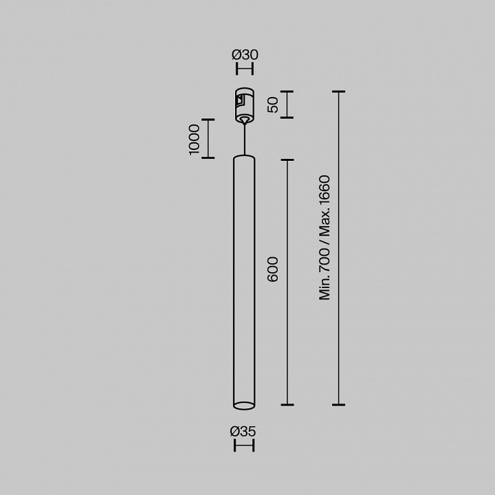 Подвесной светильник maytoni focus led tr156-1-5w3k-bs