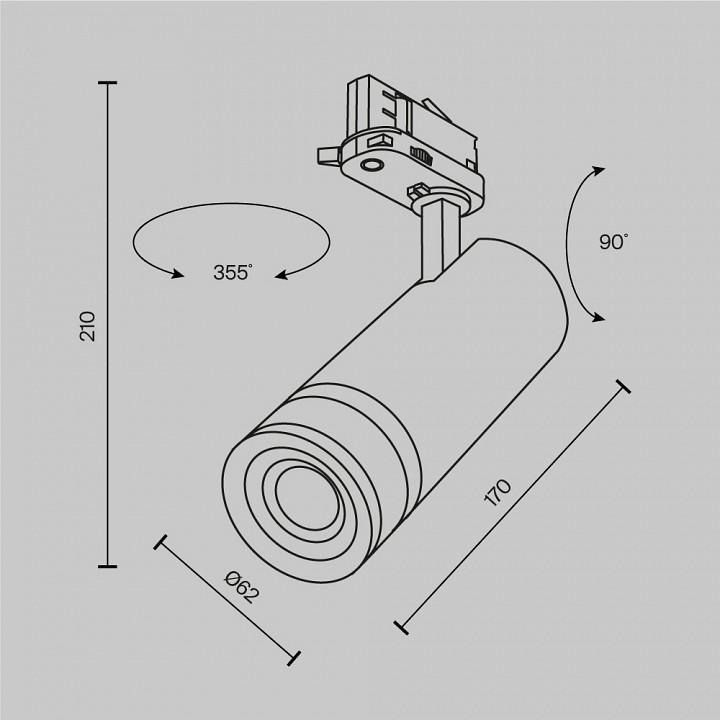 Светильник на штанге maytoni focus zoom tr198-3-20w2.7k-z-w