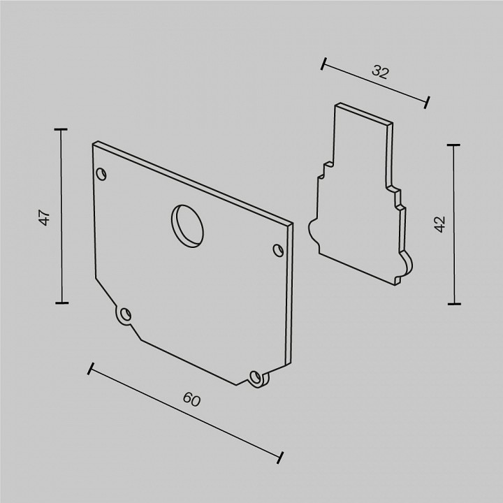 Заглушка для трека maytoni accessories for tracks exility tra034ec-sch-42b