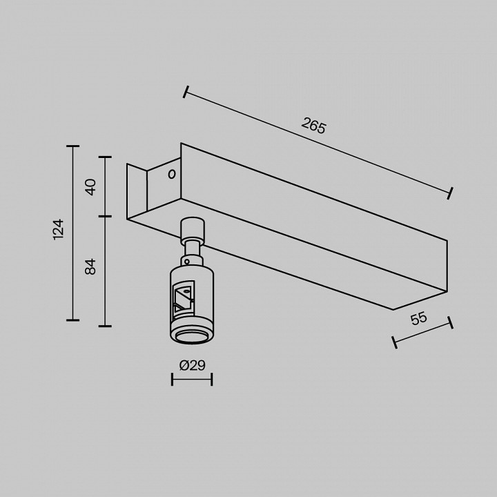 Основание на штанге с питанием maytoni flarity tra156c-bb1-pt