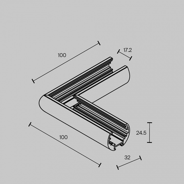Соединитель угловой l-образный для треков накладных maytoni accessories for tracks exility tram034cl-r-41b