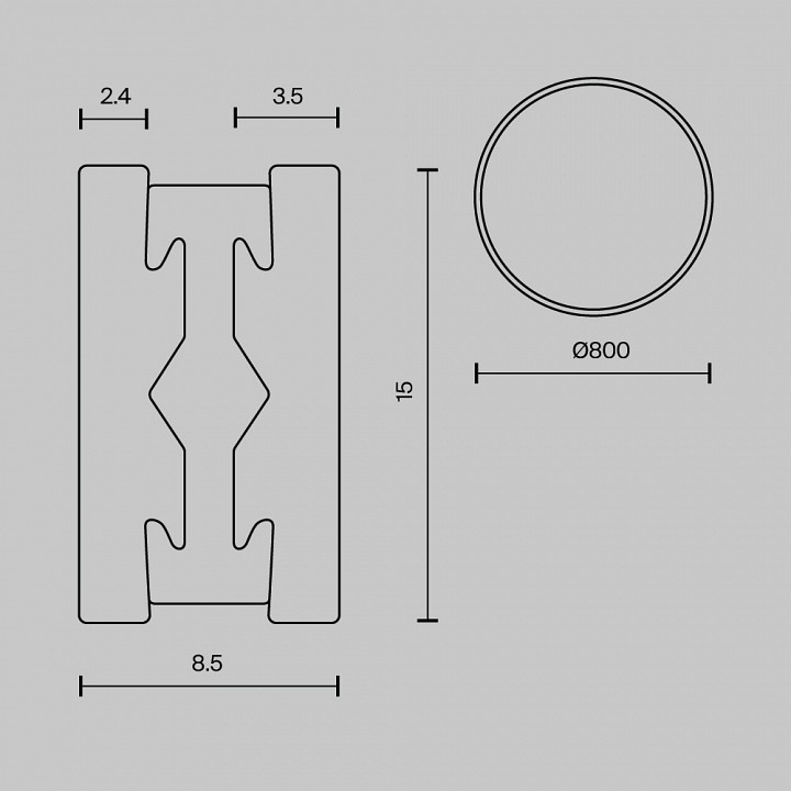 Трек накладной maytoni technical busbar trunkings flarity trx154-r-d800-b