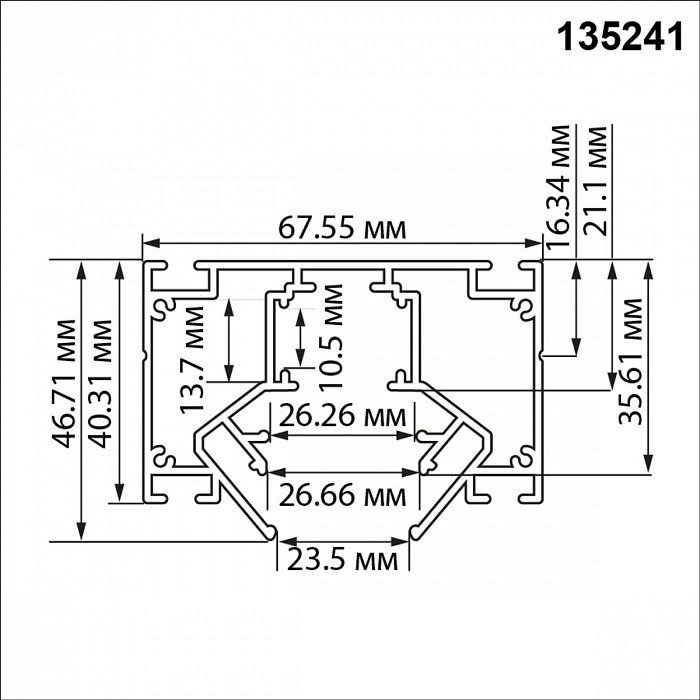 Трек встраиваемый novotech flum 135241