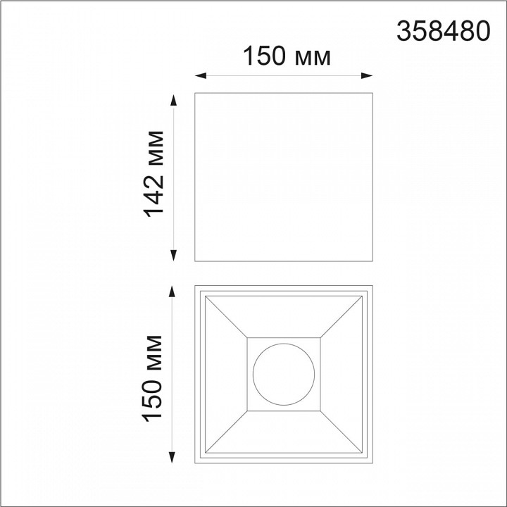 Накладной светильник novotech recte 358480