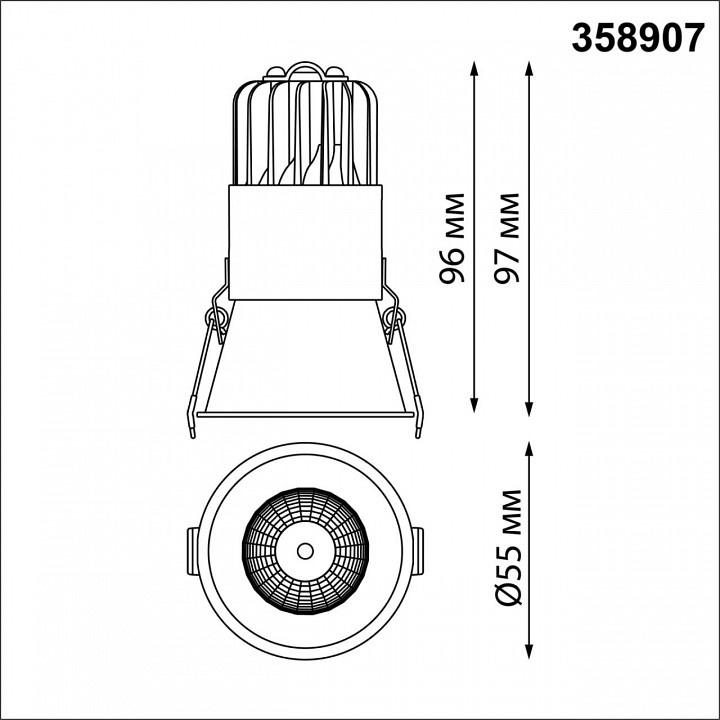 Встраиваемый светильник novotech lang 358907