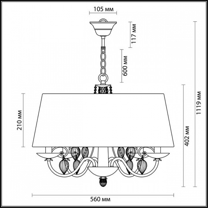 Подвесной светильник odeon light niagara 3921/4