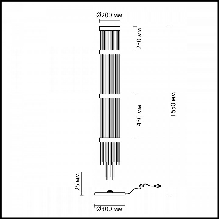 Торшер odeon light york 4788/12f