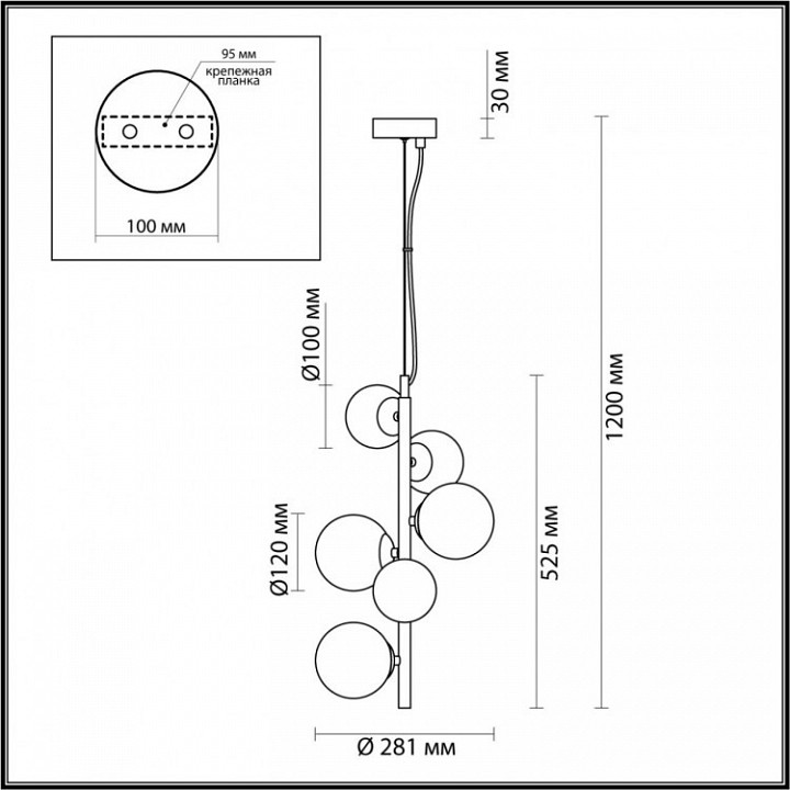 Подвесной светильник odeon light tovi 4818/6