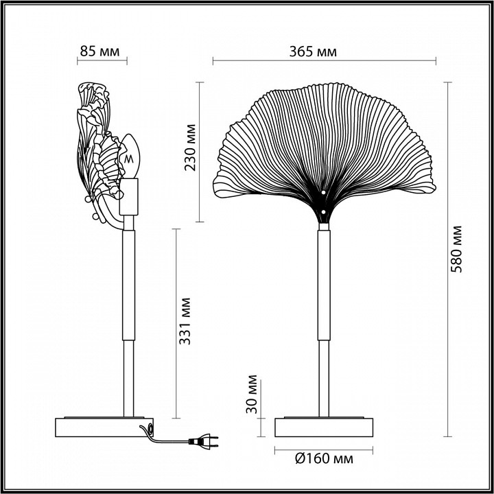 Настольная лампа декоративная odeon light ventaglio 4870/1t