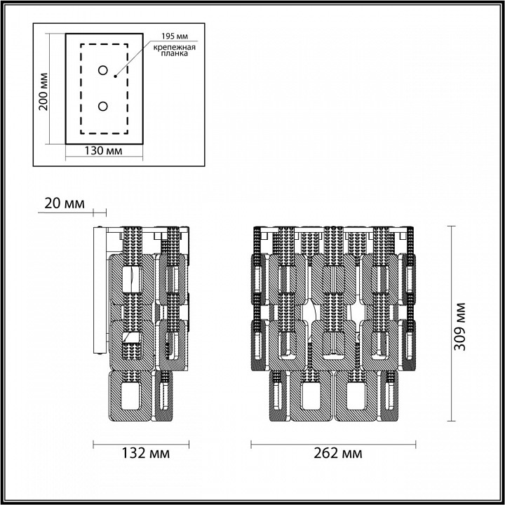 Накладной светильник odeon light buckle 4989/2w