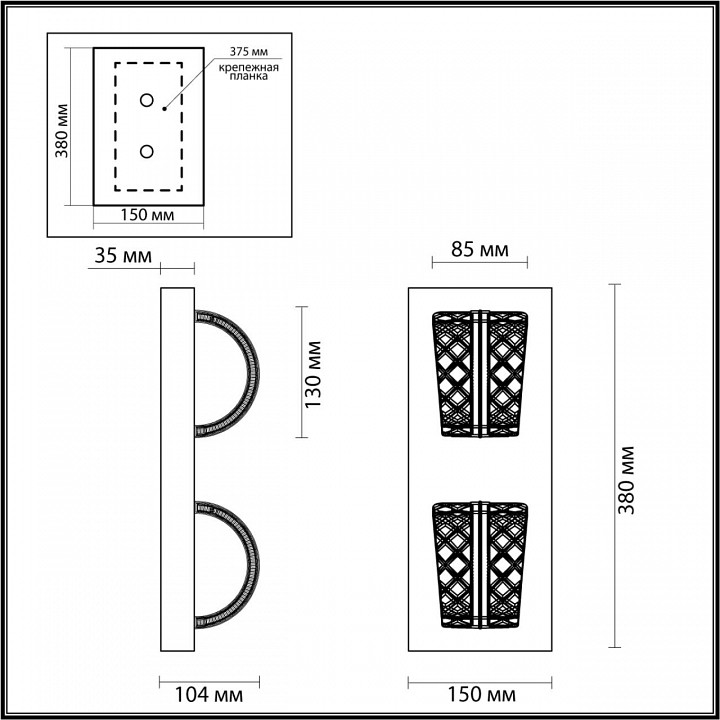 Накладной светильник odeon light mirage 5029/8wl