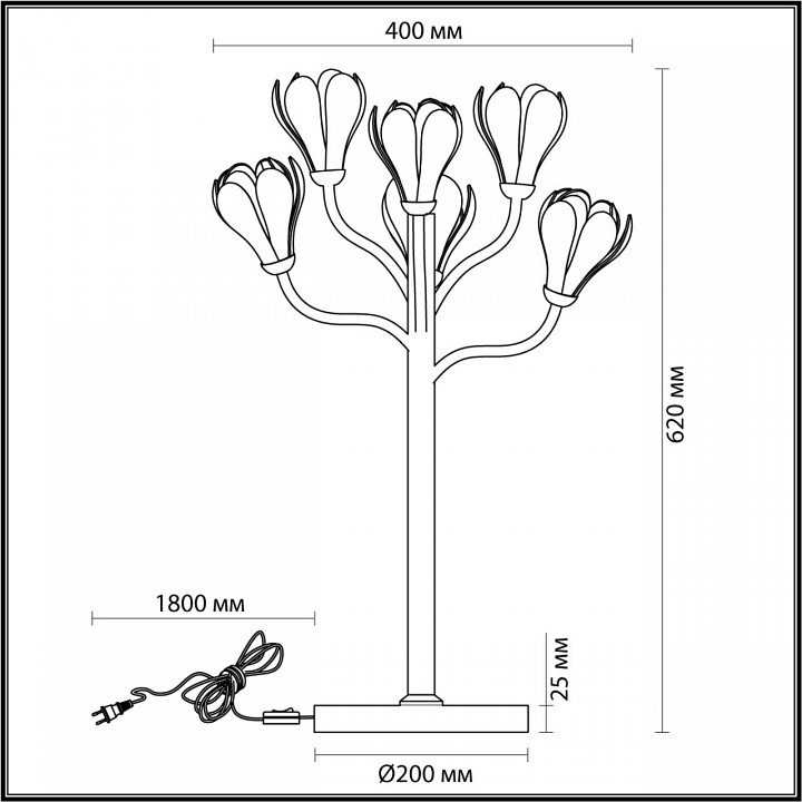 Настольная лампа декоративная odeon light gardi 5090/6t