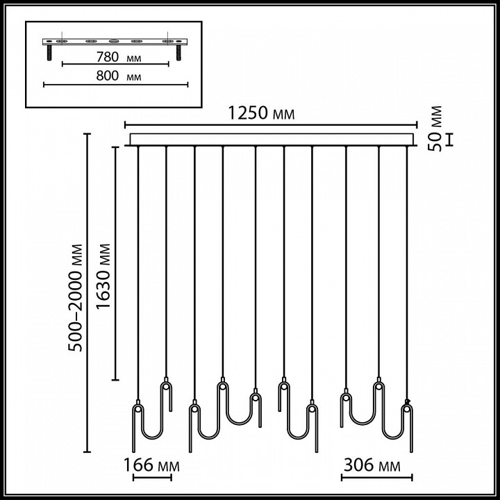 Подвесной светильник odeon light flow 5105/52l