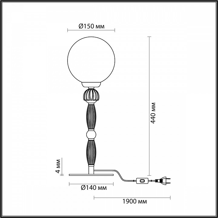Настольная лампа декоративная odeon light palle 5405/1t