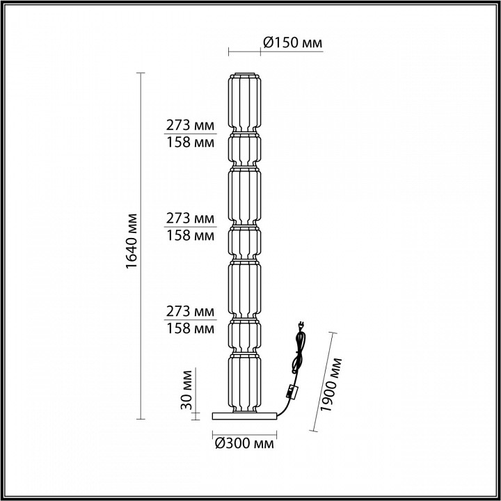 Торшер odeon light jam 5409/53fl
